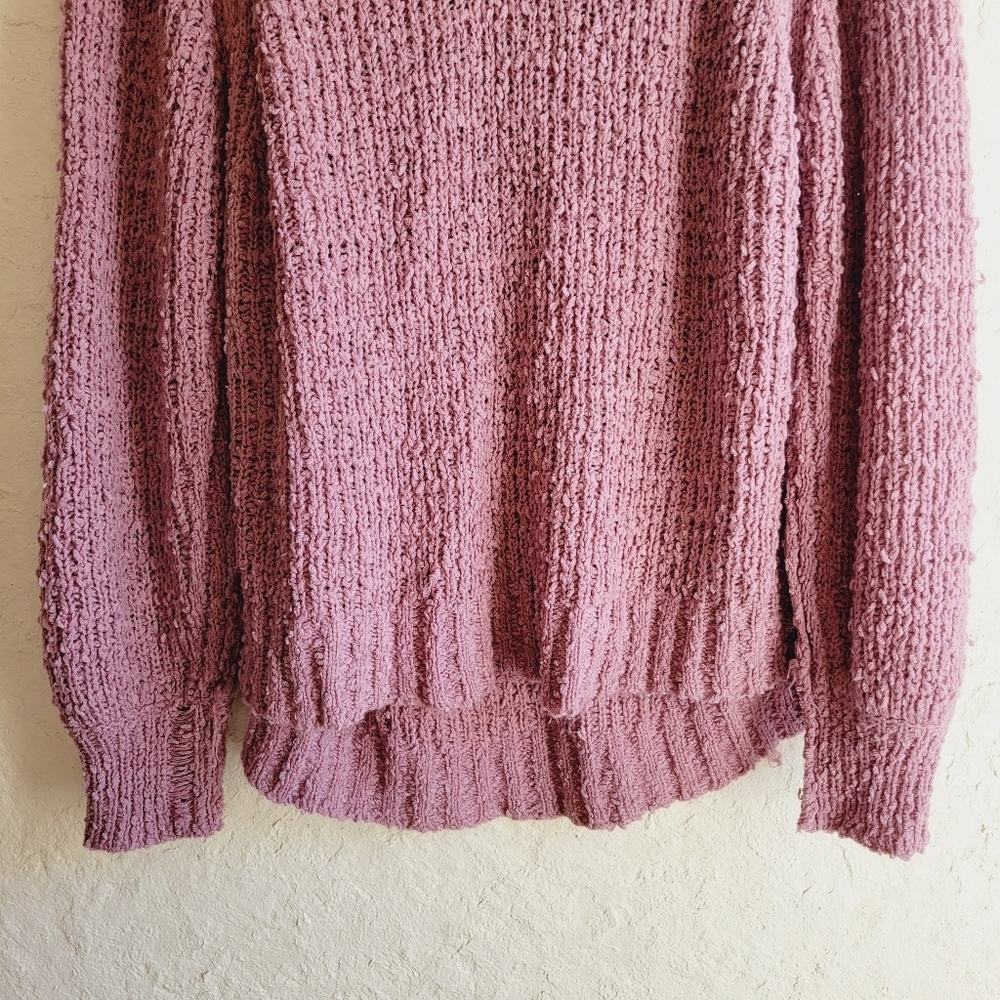 Umgee Mauve Pink Knit Oversized Sweater Side Split Small - Picture 14 of 14